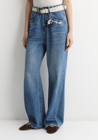 Джинсы М7 с брелоком синий