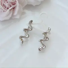 Швензы Волна 35*12 мм с английским замком, родий, Ш013