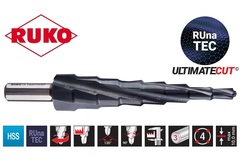 Сверло ступенчатое  UltimateCUT 6-20мм (Ступень 10мм, 4 зуба) HSS-G RUnaTEC 8ступ. Ruko 101083P