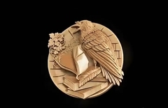 Силиконовый молд Ворон (медальон) № 0472