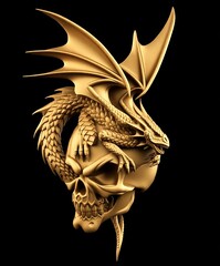 Силиконовый молд № 476 Дракон с черепом