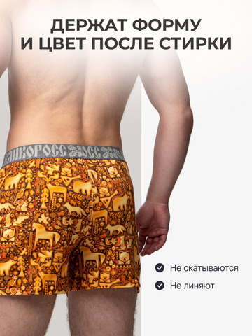 Комплект из 3-х семейных трусов - «Праздничный лес»