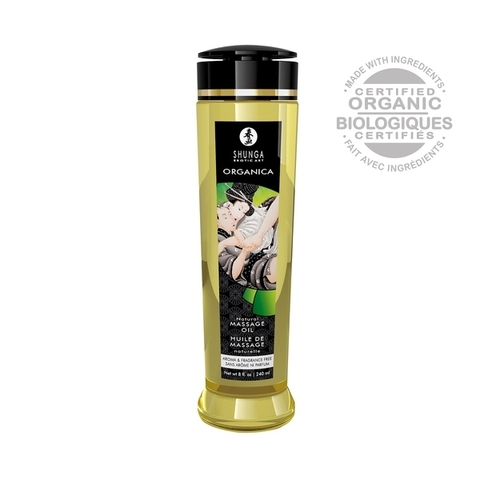 Shunga Масло массажное для тела без аромата «Натуральное» серии Органика, 240ml