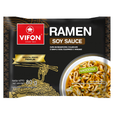 Лапша Рамен с соевым соусом и морскими водорослями Vifon Ramen Soy Sauce, 80 гр