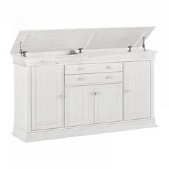 Комод для вещей с ящиками и дверцами деревянный широкий и вместительный Бостон А-КД (белый воск), 181x100x45 см