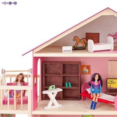 Большой дом для Барби "Мечта" (28 предметов мебели, лифт, лестница, гараж, балкон, качели)