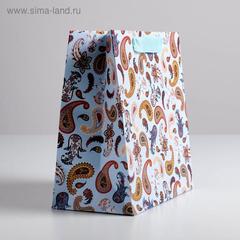 Пакет ламинированный квадратный «Огурцы», 22 × 22 × 11 см
