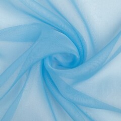 Штора вуаль однотонная 140х145 см цв. голубой, пэ 100%   3865412