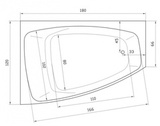 Ассиметричная акриловая ванна АЛЬТЕЯ 180