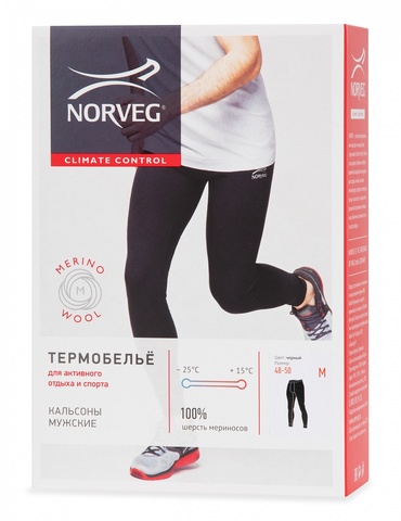 Картинка кальсоны Norveg Climate Control Pants черный - 6