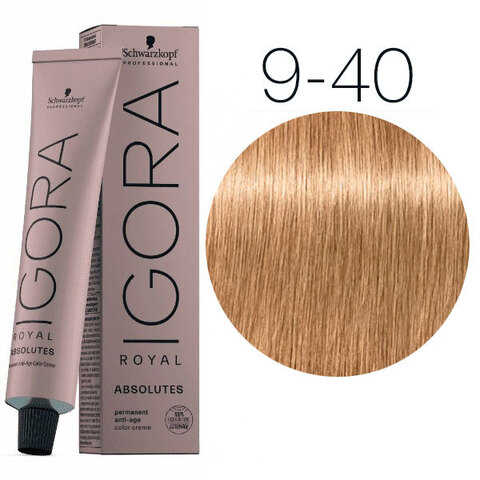 Schwarzkopf Igora Absolutes 9-40 (Блондин бежевый натуральный) - Стойкая крем-краска для окрашивания зрелых волос