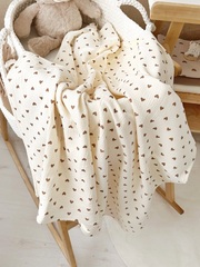 Муслиновый плед Сердечки beige