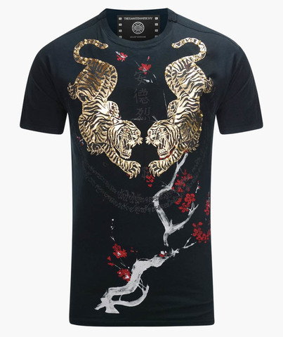 The Saints Sinphony | Футболка мужская MIRRORED TIGERS BLK GOLD TOP TS2981