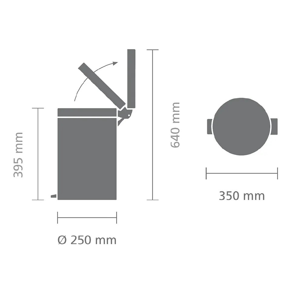 Мусорный бак newIcon с педалью (12 л), Минерально-коричневый, арт. 208560 - фото 7