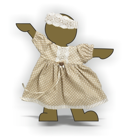 Платье хлопок с кружевом - Демонстрационный образец. Одежда для кукол, пупсов и мягких игрушек.