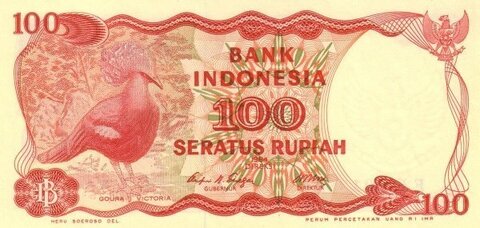 Банкнота 100 рупий 1984 год, Индонезия. UNC