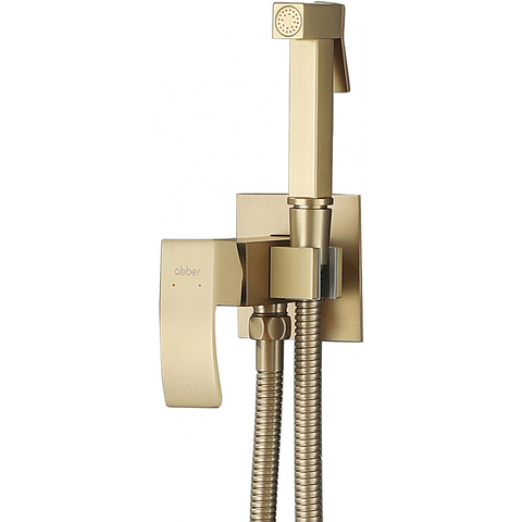 Abber Wasserfall AF8625G Смеситель с гигиеническим душем, цвет: золото матовое