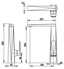 СМЕСИТЕЛЬ ДЛЯ КУХНИ ВЫСОКИЙ BRAVAT ICEBERG-GOLD F776110G-2