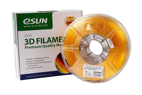 Катушка PLA-пластика ESUN 1.75 мм 1кг., прозрачно-оранжевая