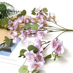 Сакура японская вишня, 5 веток в букете, с эвкалиптом, букет 35 см, набор 2 букета цвета микс.