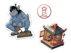 Набор 3D стикеров "Чайная Бухта" №1