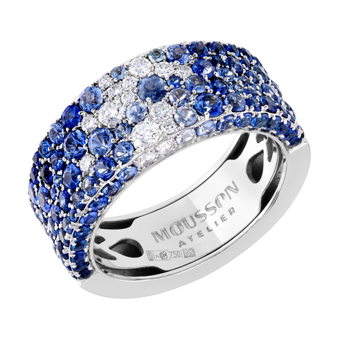 Кольцо с Сапфирами и Бриллиантами, R0256-0/54