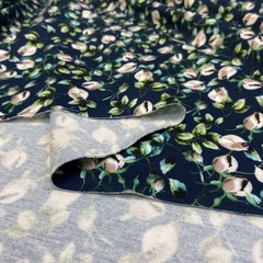 Ткань  трикотаж джерси  мелкие розы 3299