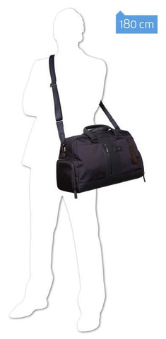 Сумка дорожная Piquadro Brief, чёрный, кожа натуральная/ткань (BV4447BR/N)