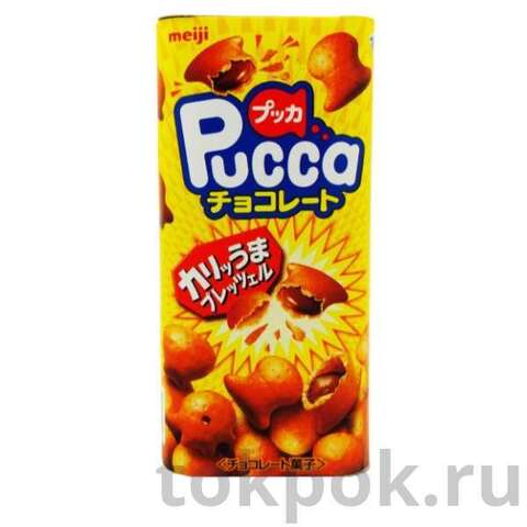 Печенье с шоколадной начинкой Meiji Marble Pucca Choco, 43 гр.