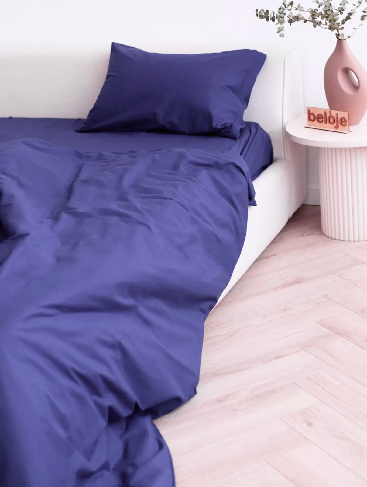 Постельное белье ZEPHYR HOME 1.5 Полуторка Корейский хлопок синий с фиолетовым