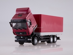 MAZ-6312 flatbed with awning restyling burgundy-gray 1:43 AutoHistory