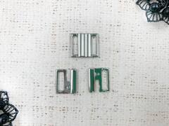 Пряжка-застежка для купальников, металл, ш. 1,5 см, никель