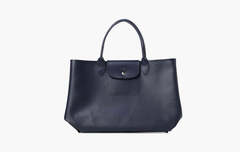 longchamp Le Pliage City Leather L Handbag "Navy"