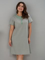Ночная сорочка С-018/шалфей-экрюгорошки