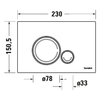 Duravit WD5010011000/WF5120011010 Клавиша смыва, Duravit, DuraSystem, для унитаза, шгв 230*6,5*150,5, цвет-белый