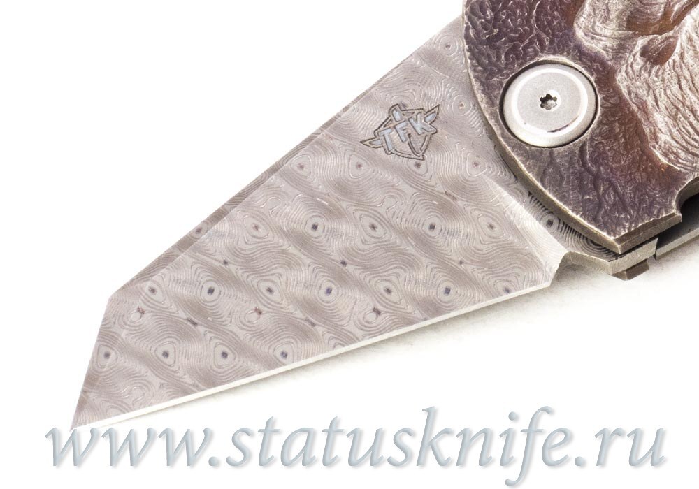Нож TFK Little Bastard Damascus Kolesnikov carving