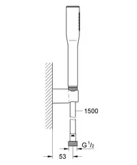 Душевой набор GROHE Euphoria Cosmopolitan, 1 режим, 1500 мм, 9,5 л/мин, хром (27369000)