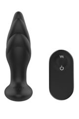 Черная анальная вибропробка Angelina Remote Rotating Plug - 14 см. - 