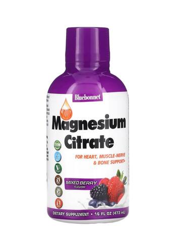 Bluebonnet Nutrition жидкий цитрат магния, со вкусом ягодного ассорти, 473 мл (16 жидк. унций)