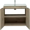 Aquanet 274109 Тумба с раковиной Алвита new 80 подвесная 2 дв. цв.дуб веллингтон белый (274109)