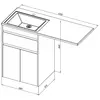 Aquanet 239211 Тумба c раковиной Токио 120 L напольная 1 ящик 2 фасада цвет белый глянец (239211)