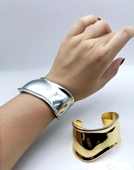 16987- Браслет-манжета в стиле tiffany & co bone cuff широкий в лимонной позолоте