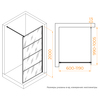 RGW 351001910-84 Душевая перегородка 100*200 RGW WA-019-B Чёрный/Прозрачное(Принт)/8 мм