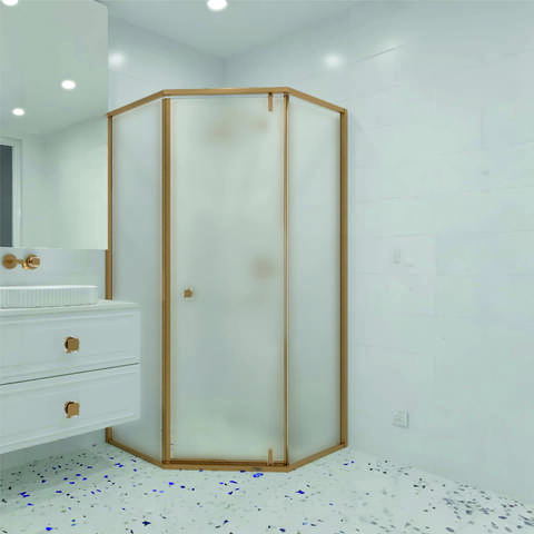 RGW 350608899-26 Душевой уголок 90*90*195 RGW HO-088-Gb Трапеция/Золото браш/Матовое/8 мм (2 уп.)