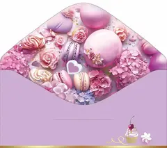 Открытка-конверт, «С Днём рождения!», 8,4*16,8 см, 5 шт.