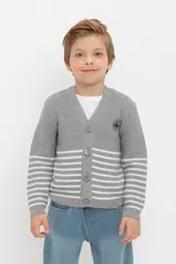 кардиган  для мальчика  КВ 30153/стальной