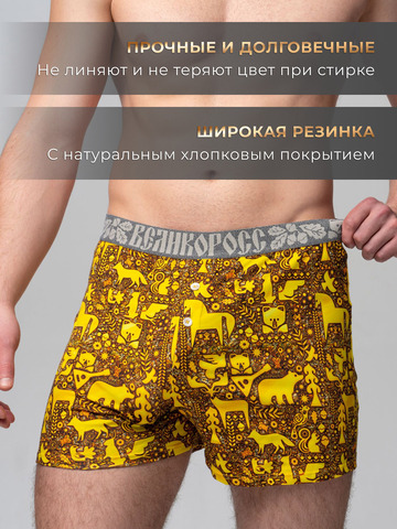 Комплект из 3-х семейных трусов - «Золотой лес»