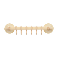 Держатель регулируемый подвесной бежевый, 6 крючков, на присосках, пластик