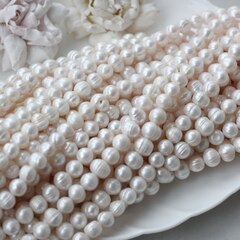 Жемчуг натуральный речной, круглый, 8-11 мм, 1 нить, Ж014