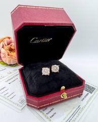 Серьги пусеты каратники CARTIER из серебра 925 пробы